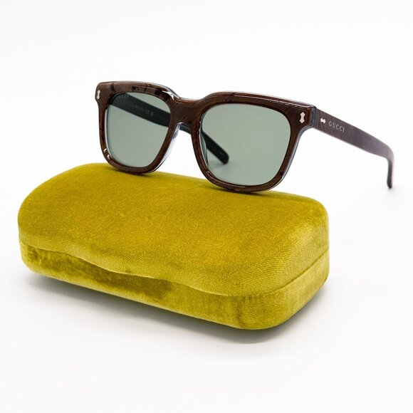 NEW GG1523S 003 GUCCI HAVANA GREEN UNISEX SUNGLASSES GUCCI - Picture 2 of 11